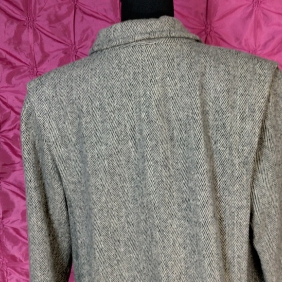 Andrea Marin new York size 14 wool blend einter coat 3/4 length black/white - Picture 6 of 11